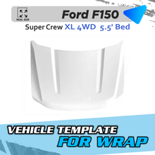 VEHICLE TEMPLATE FOR WRAP FORD F150 SUPER CREW  BED 5'5  1:1 Scale
