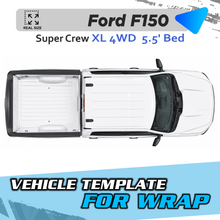 VEHICLE TEMPLATE FOR WRAP FORD F150 SUPER CREW  BED 5'5  1:1 Scale