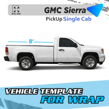VEHICLE TEMPLATE FOR WRAP PICKUP GMC SIERRA 8' BED