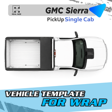 VEHICLE TEMPLATE FOR WRAP PICKUP GMC SIERRA 8' BED