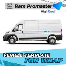 VEHICLE TEMPLATE FOR WRAP RAM PROMASTER HIGH ROOF