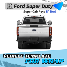 VEHICLE TEMPLATE FOR WRAP FORD SUPER DUTY 350 SUPER CAB BED 8'