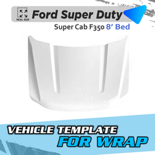 VEHICLE TEMPLATE FOR WRAP FORD SUPER DUTY 350 SUPER CAB BED 8'