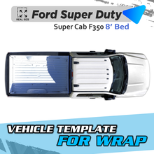 VEHICLE TEMPLATE FOR WRAP FORD SUPER DUTY 350 SUPER CAB BED 8'