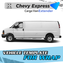VEHICLE TEMPLATE FOR WRAP CHEVY EXPRESS EXTENDER CARGO VAN 1:1 Scale