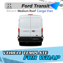 VEHICLE  TEMPLATE FOR WRAP FORD TRANSIT MEDIUM ROOF SHORT