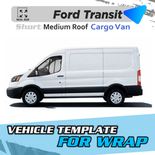 VEHICLE  TEMPLATE FOR WRAP FORD TRANSIT MEDIUM ROOF SHORT