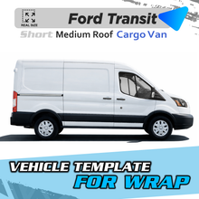VEHICLE  TEMPLATE FOR WRAP FORD TRANSIT MEDIUM ROOF SHORT