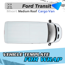 VEHICLE  TEMPLATE FOR WRAP FORD TRANSIT MEDIUM ROOF SHORT