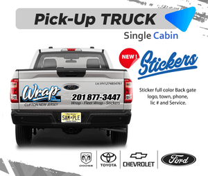 PICK UP TRUCK SINGLE CAB COMBOS WRAPS GRAPHICS.