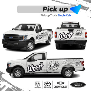 Pick One Up Graphics PICK UP TRUCK SINGLE CAB COMBOS WRAPS GRAPHICS. – SOLUTIONPRINT LLC