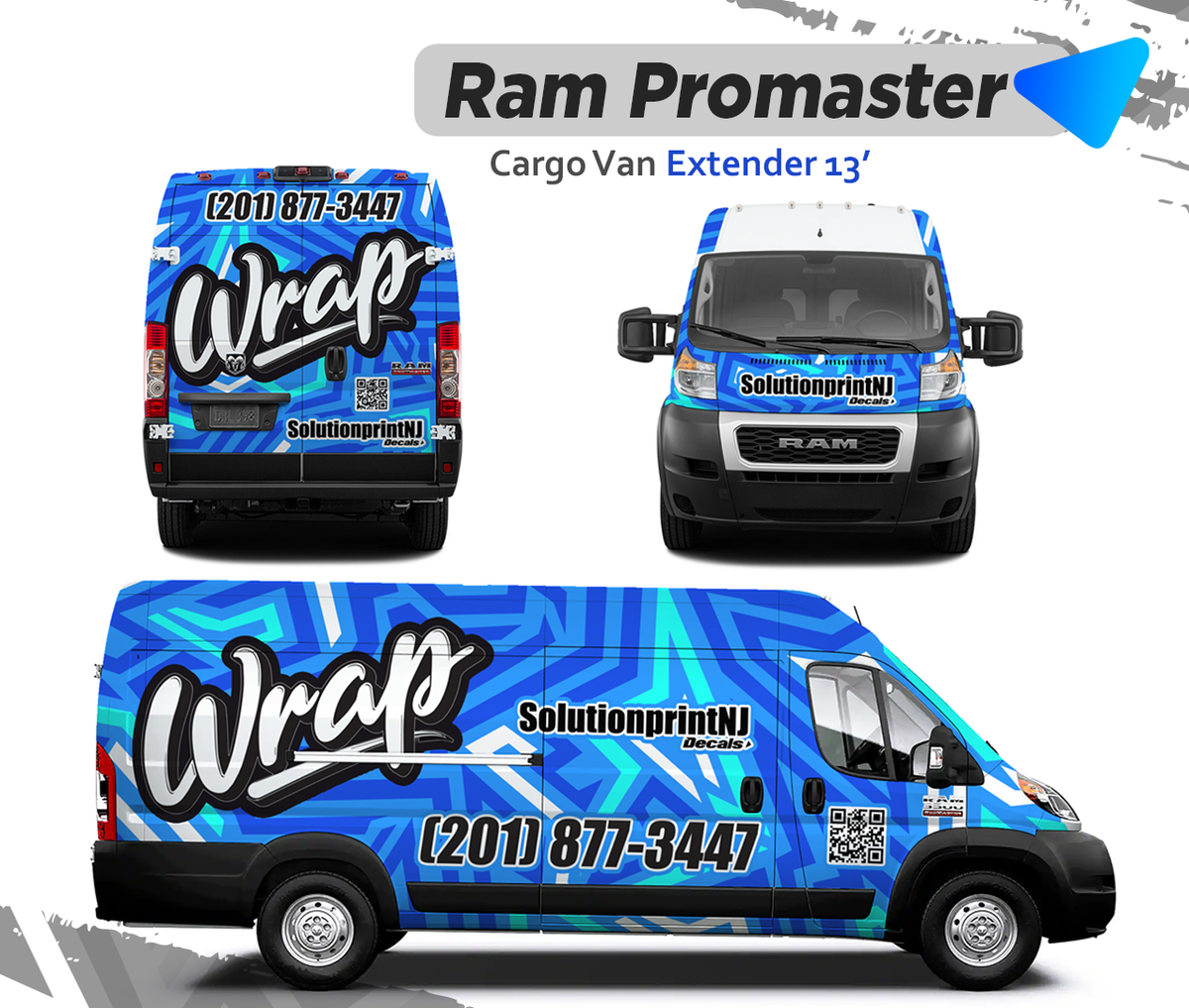 Promaster Graphics RAM PROMASTER VAN EXTENDED COMBOS WRAPS GRAPHICS – SOLUTIONPRINT LLC