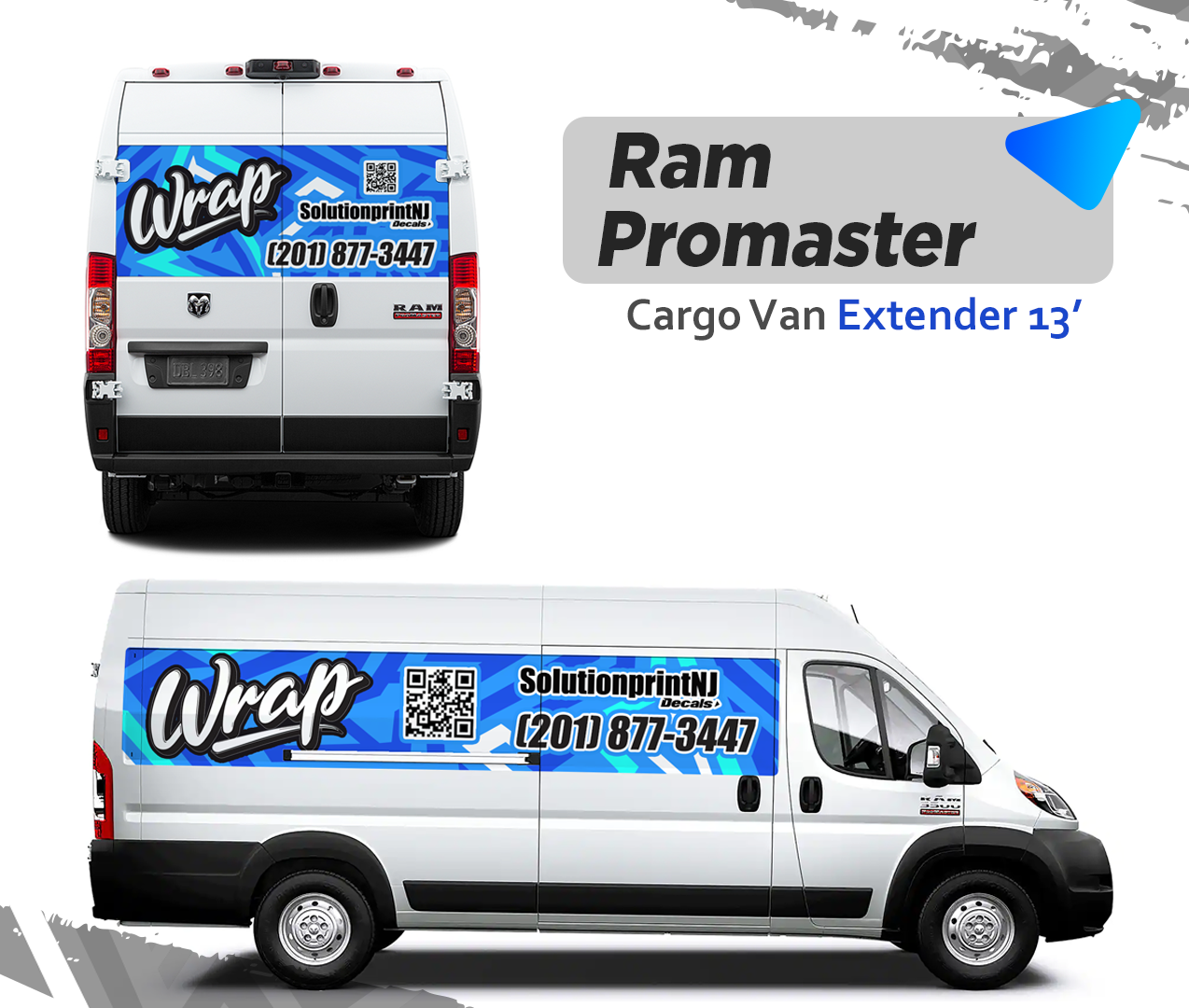 Promaster Graphics RAM PROMASTER VAN EXTENDED COMBOS WRAPS GRAPHICS – SOLUTIONPRINT LLC